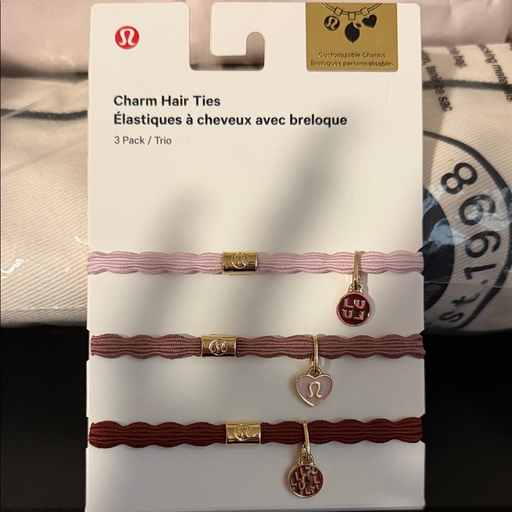 lululemon athletica Charm Hair Ties in Pink, Mauve and Burgundy